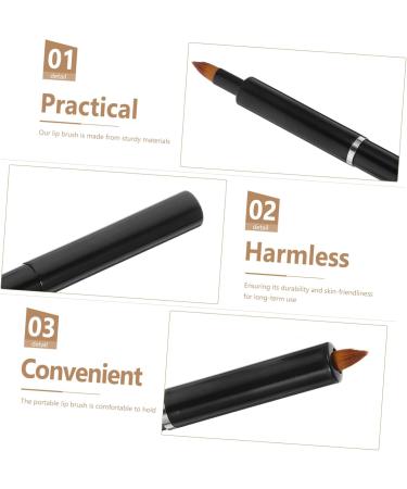 POPETPOP Portable Retractable Lip Brush Lip Applicators Lipstick Applicator Wands Cosmetics Brush Lip Makeup Lip Brush for Women Lip Brush Wand Telescopic Artificial Fiber Lip Balm 13.40X0.90X0.90CM Black - Buy Online on GoSupps.com