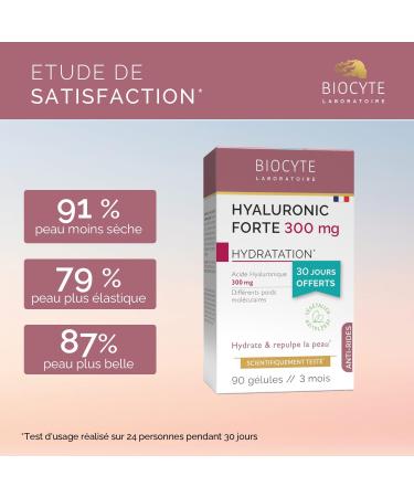 BIOCYTE Hyaluronic Forte Pack - Anti-Aging & Skin Hydration Supplement - Hyaluronic Acid - 90 Capsules - 3 Month Program - Buy Online on GoSupps.com