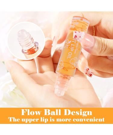Fruity Roll On Lip Gloss Colorless Transparent Lip Oil Lip Balm Moisturizing Shiny Liquid Lipstick for Long Lasting Lips (6 Sticks) - Buy Online on GoSupps.com
