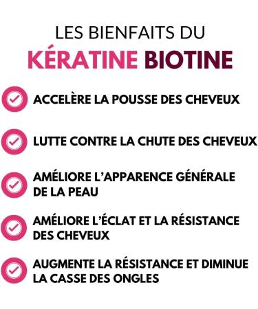 Keratin Biotin - 30 capsules | Patented keratin & biotin highly available | Skin hair & nails | 100% natural | Made in France | Professional nutrition - Buy Online on GoSupps.com