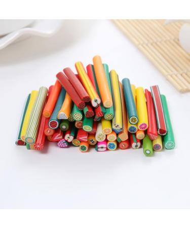 Soft ceramic stripPack Of 50 Cute Nail Art Canes Sticks Manicure Canes 3D Fruit Pattern Slices Perfect For Diy Crafts Cellphone Decoration Nail Art Decoration(Fruit) - Buy Online on GoSupps.com