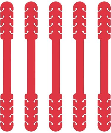 TBOC Adjustable Mask Extension - 5 Pack Red Silicone Ear Hooks for Comfort & Pain Relief - Adjustable Rubber Band Extender for Face Masks - Buy Online on GoSupps.com