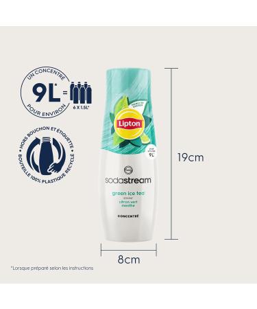 SodaStream Lipton Green Ice Tea Concentrate Mint Lime Flavor for Sparkling Water and Soda Machine | Prepare up to 9 Liters o - Buy Online on GoSupps.com