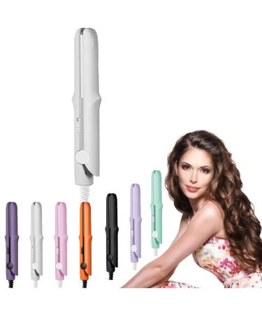 Gadgetcab Curling Iron Gadgetcab Mini Curling Iron Small Travel Curling Iron 2-in-1 Mini Curling Wand & Flat Iron Hair Straightener Portable Travel Curling For All Hair Types (White)
