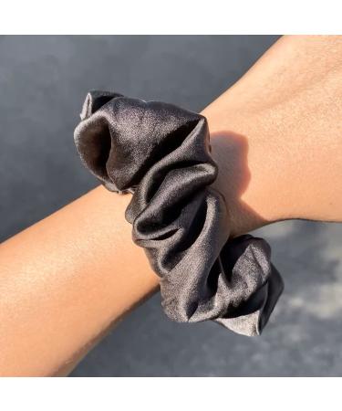 Set of 3 Large 6A Mulberry Silk Scrunchies in Satin Bag - Champagne, Black, White - Buy Online on GoSupps.com