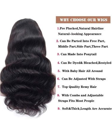 30 Inch Body Wave Lace Front Wig with Baby Hair | Brazilian Virgin Human Hair | Pre Plucked Hairline | 150% Density | Naturl Color | 4x4 Lace Closure - Buy Online on GoSupps.com