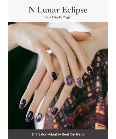 ohora Semi Cured Gel Nail Strips (N Lunar Eclipse) Salon-Quality Long Lasting & Easy to Apply - Purple - Buy Online on GoSupps.com