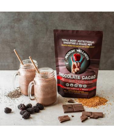 Rockin' Wellness Chocolate Cacao Superfood Mix | 30 Servings | Vegan, Organic, Non-GMO - Buy Online on GoSupps.com