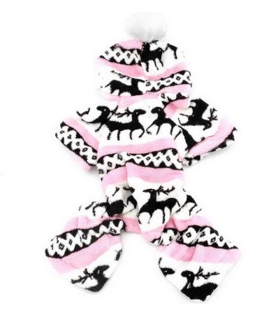 Ranphy Soft Velvet Reindeer Hoodie Sweater for Small Dogs & Cats - Cozy Jumpsuit for Male & Female Puppies - XXL Size (Back: 40cm Chest: 52cm) in Rose - Buy Online on GoSupps.com