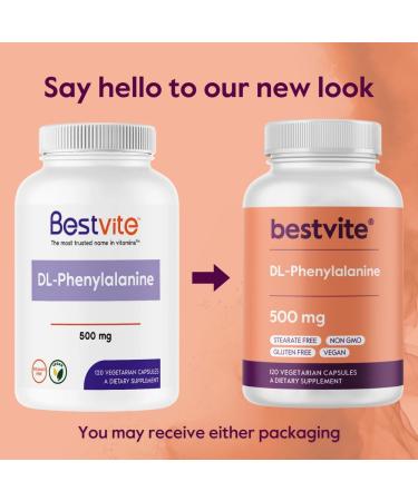 BESTVITE DL-Phenylalanine 500mg (240 Vegetarian Capsules) (2-Pack) - No Stearates - No Fillers - Vegan - Gluten Free - Non GMO 1 Count (Pack of 240) - Buy Online on GoSupps.com