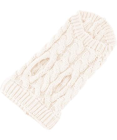 Shop Tower Collar Knitting Sweater for Pets - Winter Warmer for Dogs & Cats in White | Cozy Crochet Coat for Small to Large Pets - Buy Online on GoSupps.com
