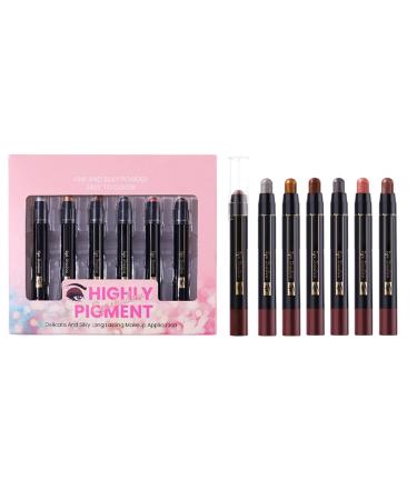 Generisch 6 Pcs Makeup Pencil Set for Women Shining Eye Makeup Pencil Long Lasting Waterproof