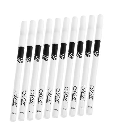 BIUDECO 30 Pcs Lying Silkworm Eyeliner Gel Professional Eyeliner Pencils Makeup Eyeliners Wooden Pole White