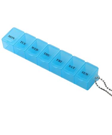 7 Day Weekly Pill Box Organiser Travel Dosset Box Portable Tablet Organiser Medicine Storage Box Pill Dispenser | Medication Organizer - 1 Times a Day for Pills/Fish Oil/Vitamins/Cod Liver Oil (Blue)