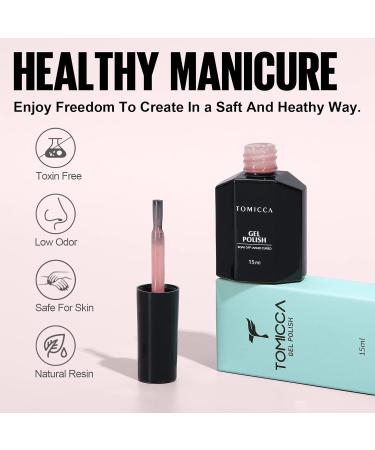 TOMICCA Nude Pink Gel Nail Polish - Long-Lasting Translucent Peach-Pink Color - Buy Online on GoSupps.com