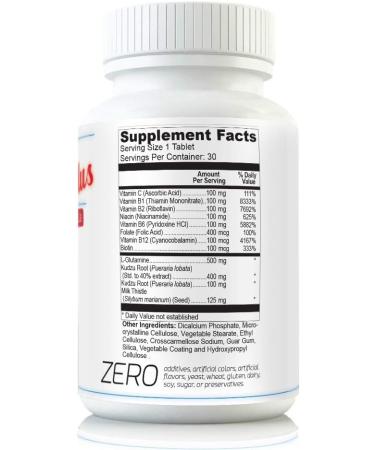 Anti-Alcohol (2pk) Alcohol Support Supplement. 10X Craving Support Kudzu Milk Thistle L Glutamine B Vitamins Folic Acid Fastest Absorption Liver Cleanse - Buy Online on GoSupps.com