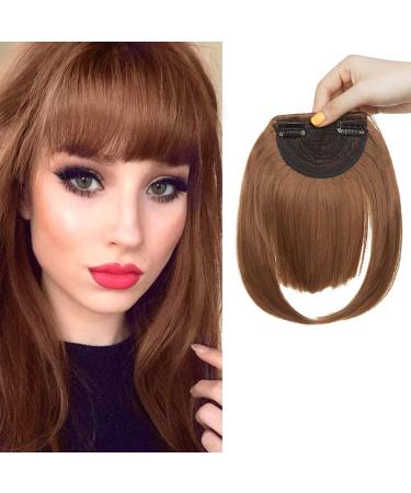 SEGO Clip in Pony Hairpiece Extensions Fringe Bangs One Piece In Front Hair Extension Straight Like Real Hair White Brown