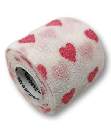 Lisacare pavement set - 4 rolls 5cm wide - self -adhering elastic for children - huge color and motif selection - bandages for comforting (heart white) heart white 4 -set