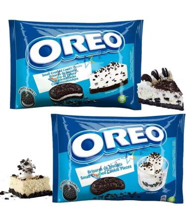 2 x Oreo Cocoa Flavoured Cookie Crumbs Without Creme & Vanilla Flavoured Crushed Crumbs With Creme - 400g - Buy Online on GoSupps.com