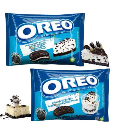 2 x Oreo Cocoa Flavoured Cookie Crumbs Without Creme & Vanilla Flavoured Crushed Crumbs With Creme - 400g