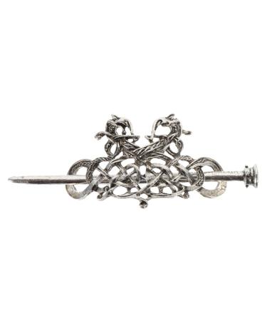 Frcolor 2 pieces retro silver hair clips silver Celtic hair slide hairpins viking hair clips hairpin dragon hairstream hair pin retro hair jewelry for women girls