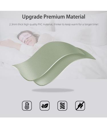 Olivialiving 2L Hot Water Bottle with Classic Striped Cover - Pea Green | Relief for Menstrual Cramps Neck & Shoulder Pain | Heat & Cold Therapy Hand/Foot Warmer - Buy Online on GoSupps.com