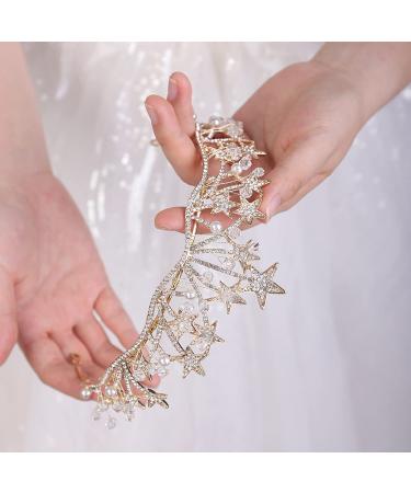 JWICOS Star Rhinestone Princess Crown Gold for Women & Girls | Wedding Bridal Party Accessory - Buy Online on GoSupps.com