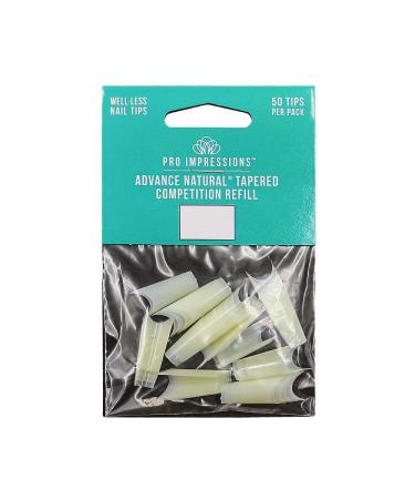 Pro Impressions Advance Natural Tapered Competition 50 Nail Tips Size 7