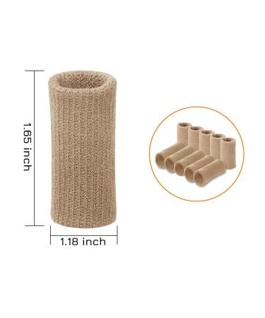 Zittop Finger Sleeves - 10 Pcs Thumb Splint Brace for Arthritis Pain Relief & Sports (Beige) - Breathable Elastic Finger Tape - Buy Online on GoSupps.com