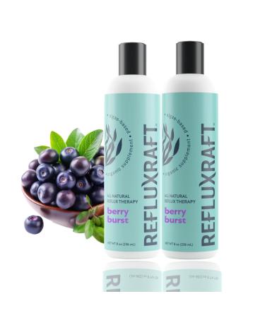 RefluxRaft Acid Reflux Therapy with Organic Alginate Rapid & Long Lasting Gerd LPR & Digestion Symptom Support Zero Sugar Gluten Free Low Sodium Berry Burst 47 Gel Servings 8 OZ Bottle 2 Pack