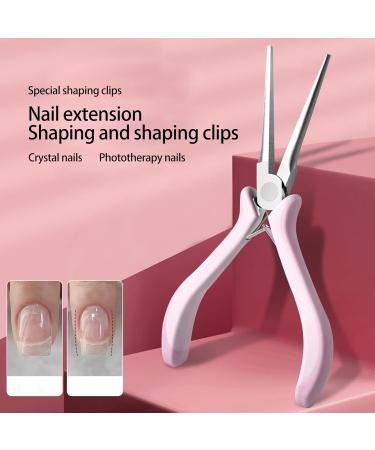 Fovolat Tweezers | Nail Shaping Pincher Nipper - Nail Pincher Nipper Nail Clamps Nail Tool for Acrylic Gel Light Pink - Buy Online on GoSupps.com