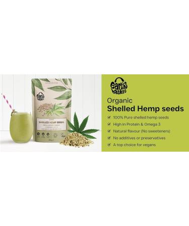 Earth's Basket Organic Shelled Hemp Seeds 250g - High Protein Superfood - Buy Online on GoSupps.com