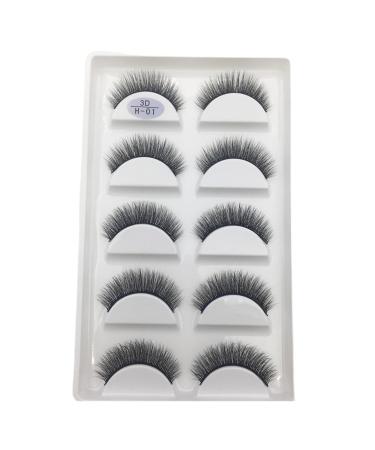 UAMOU 10/50 Boxes 5 Pairs 3D Mink False Eyelashes Hair Natural Cross Long Messy Makeup Fake Eye Lashes Extension Make Up Faux Cils Cheerfully (Color : 5Pairs H01 Size : 100 Boxes 500Pairs)