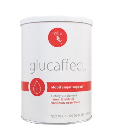 RELIV GlucAffect Support Powder - Omega 3 & LunaRich Blend for Balanced Dextrose Levels & Wellness Cinnamon Cream Flavor 19.04 oz