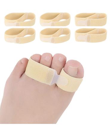 6 Pieces Broken Toe Wrap Hammer Toe Elastic Fabric Toe Splint Toe Straightener Toe Cushioned Bandages Finger Protectors Straightener Hammer Toe Separators