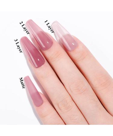 Chameleon Nude Jelly Gel Nail Polish Set - Translucent Rosewood Soak Off LED Gel, Ideal for Manicure DIY - 2PCS (0.5fl oz/Pcs) - Buy Online on GoSupps.com