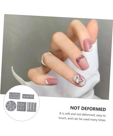 Coheali 5 in 1 Nail Art Silicone Shapes - DIY Gel & Resin Nail Decoration Templates 3D Nail Charms 5.5x5.5cm - Buy Online on GoSupps.com