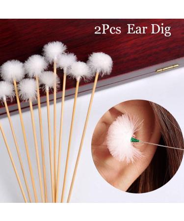SHISI Bamboo Handle 2Pc Ear Cleaning Tool - Ear Wax Remover Spoon with Goose Feather Earpick - Buy Online on GoSupps.com