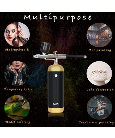 Favai Cordless Airbrush Kit with Compressor - USB Rechargeable for Nail Art, Gel Polish & Paint | Nail Machine & Stencils Included - Buy Online on GoSupps.com