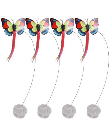 Pawsayes butterfly cat toys kitty interactive electrical rotating toy for indoor cat hunting hunting and training refill packs 4 pieces