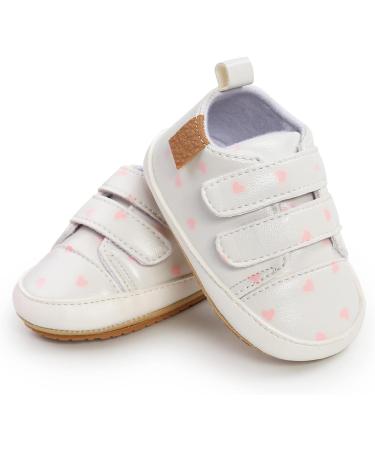 RVROVIC Baby White Heart Oxford Loafer Flats | Anti-Slip PU Leather Baby Shoes 6-12 Months - Buy Online on GoSupps.com