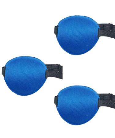Soochat Eye Patch (Blue) Strabismus Adjustable Eye Patch Eye Mask Buckle Adults and Kids (3Pack)