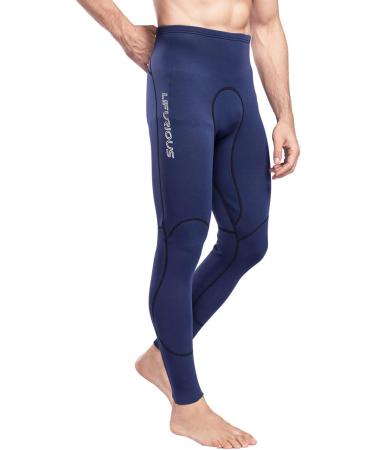 LIFURIOUS Men's 2mm Neoprene Tight Wetsuit Pants Swimming Leggings Diving Snorkeling Scuba Surfing Canoe Pants Navy Large - Buy Online on GoSupps.com