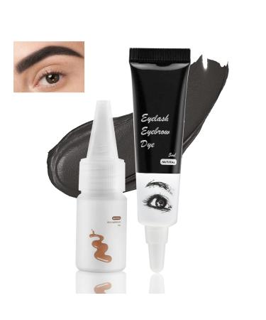 Boobeen Eyebrow Mascara Gel Waterproof  Liquid Eyebrow Cream for Semi Permanent Eyebrow Color  2 in 1 Eyebrow Coloring Kit for Brows and Lashes Makeup Dark brown