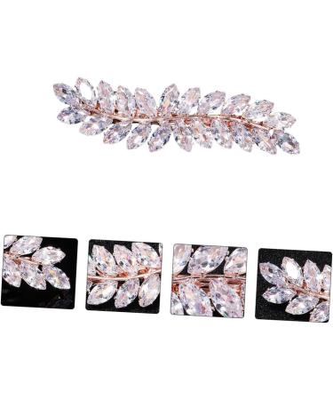 minkissy 1pc Half up Hair Clip Girl Zircon Hairpin Leaf Hair Barrettes Hair Comb Decorative Hair Pins Bridal Flower Comb Flower Hair Decor Stylish Hairpin Flowers Rhinestones Bride - Buy Online on GoSupps.com