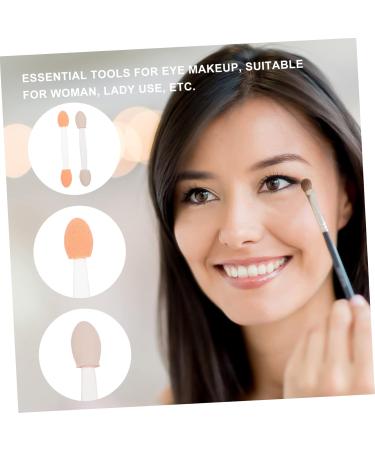 Mipcase 100pcs Double Ended Eyeshadow Brush Pro Tools Comestic Applicator Tipped Oval Makeup Tool Cosmetic 6.5x1.3cm White - Buy Online on GoSupps.com