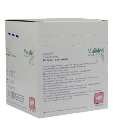 NONWOVEN SLIT COMPRESSIONS sterile 5x5 cm 6-ply 25X2 pcs