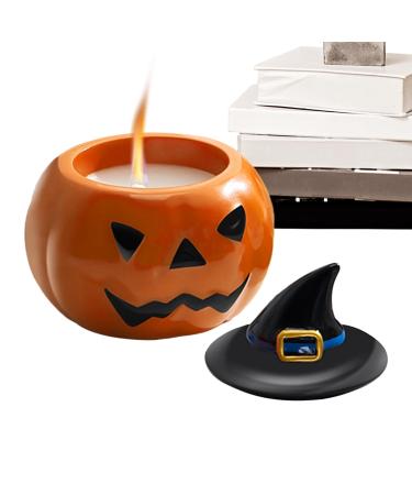 Pumpkin Scented Candles Creative Red Pumpkin with Witch Hat Candles Halloween Natural Soy Wax Candles Aromatherapy Candles for Home Decor Party Ornaments
