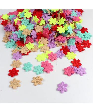 100pcs Guafeih Felt Cloth Five-Petal Artificial Flowers - Wedding Home Decor DIY Scrapbooking Wreath Lore - Mixed Colors - Buy Online on GoSupps.com