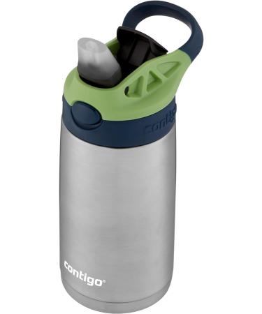 Contigo Aubrey Kids Stainless Steel Water Bottle - 13oz, Spill-Proof Lid - Blueberry/Green Apple - Keeps Drinks Cold up to 14 Hours - Buy Online on GoSupps.com